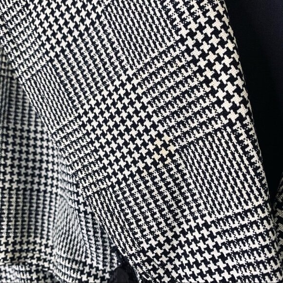 VINTAGE DANA BUCHMAN BLACK HOUNDSTOOTH BUTTON DOWN CLASSIC POCKET DRESS … - Picture 11 of 17